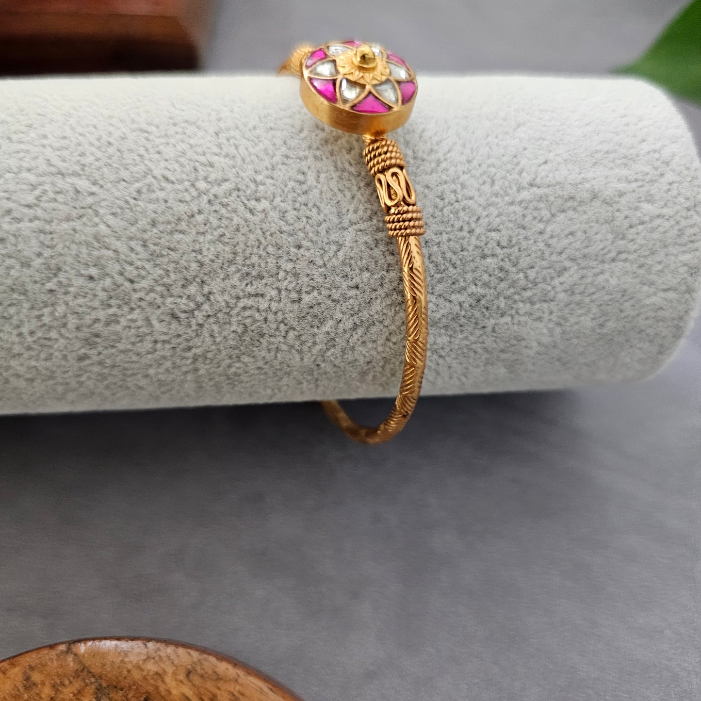 92.5 silver gold polish kundan kada