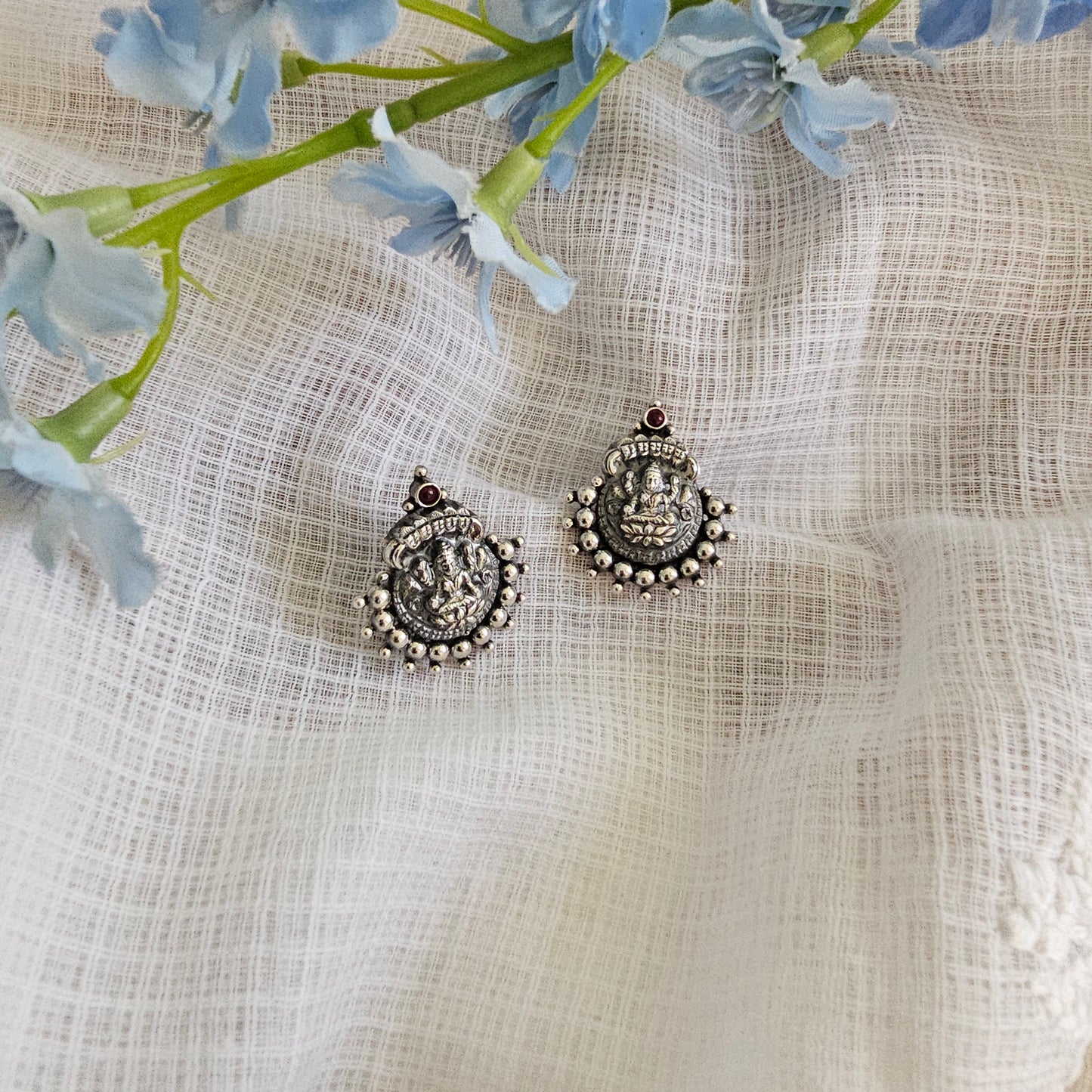 Silver 92.5 nakash Lakshmi ammavaru studs