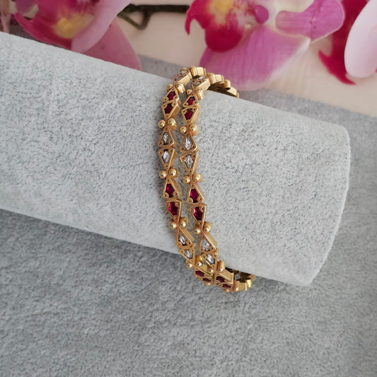 Silver 92.5 kundan gold polish bangles