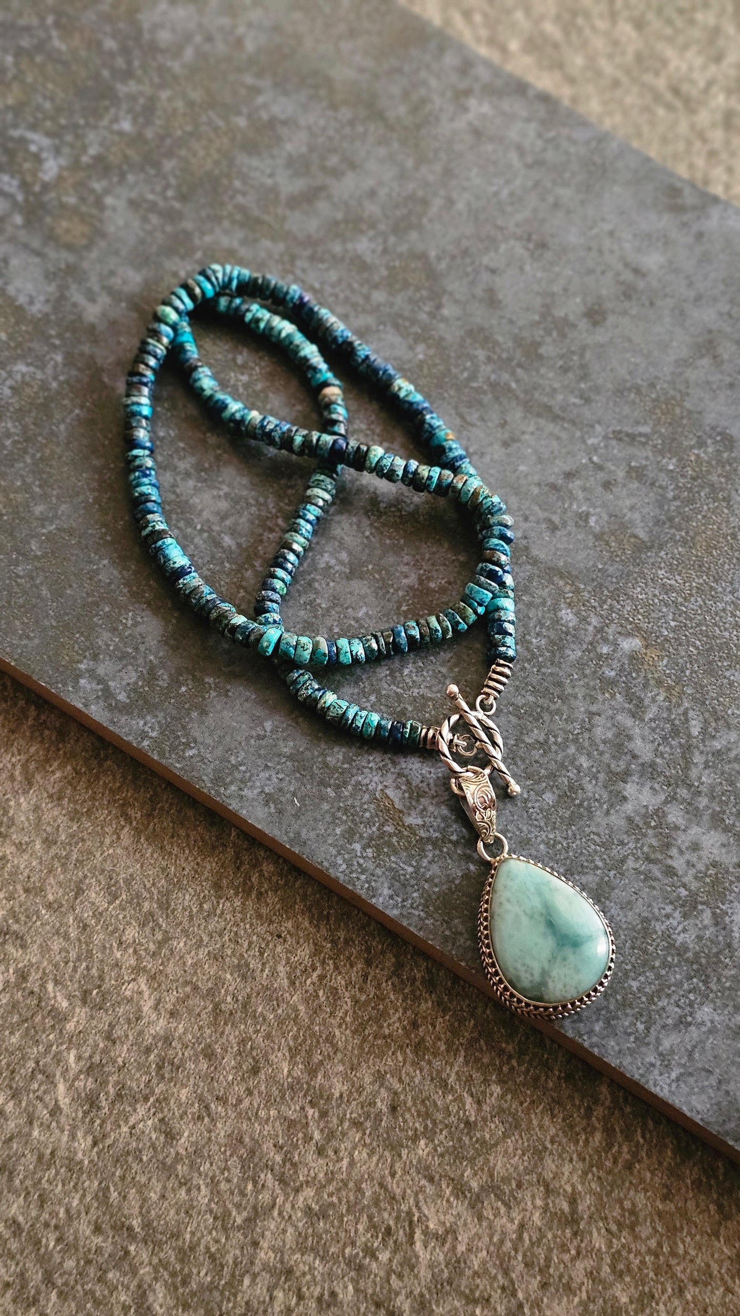 Tidal – Turquoise & Larimar Wrap Necklace