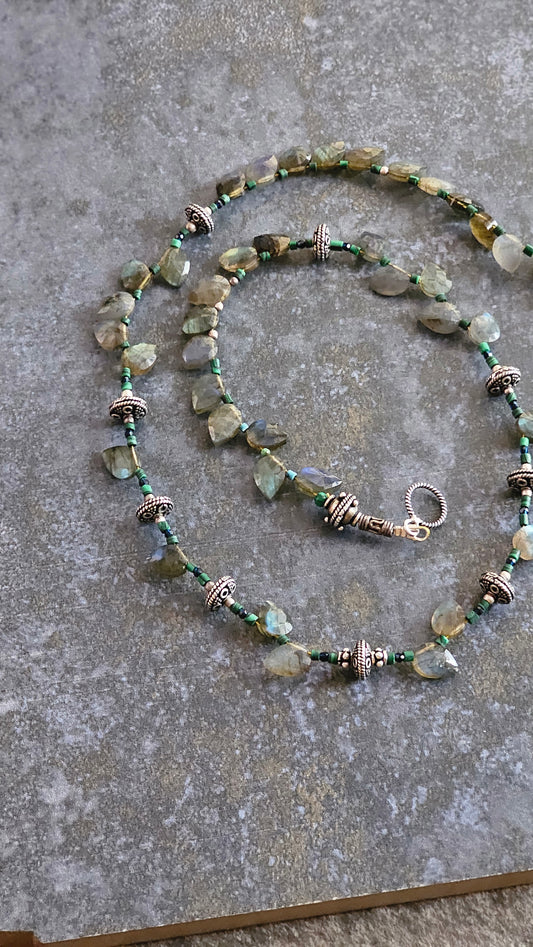 Fire Labradorite necklace