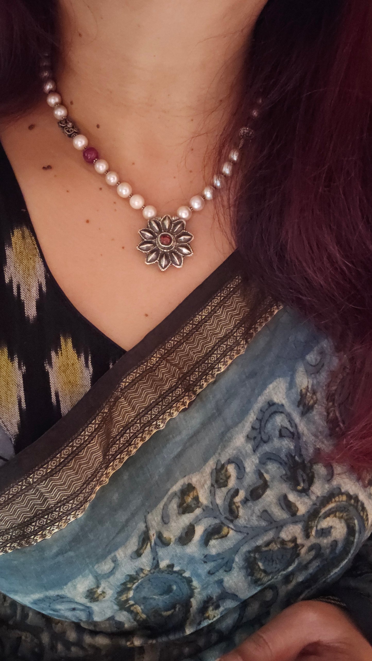 Fresh water pearls vintage pendant