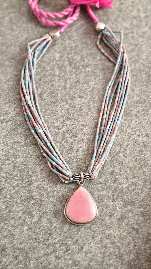 Afghani Beads & Rhodochrosite Necklace