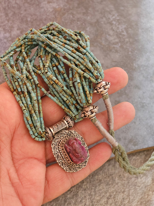 Carved Ruby necklace