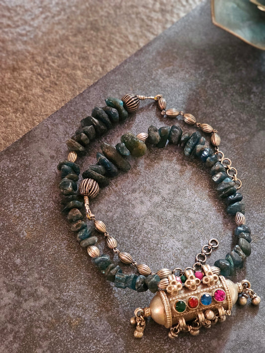 Apatite rough uncut gemstone necklace