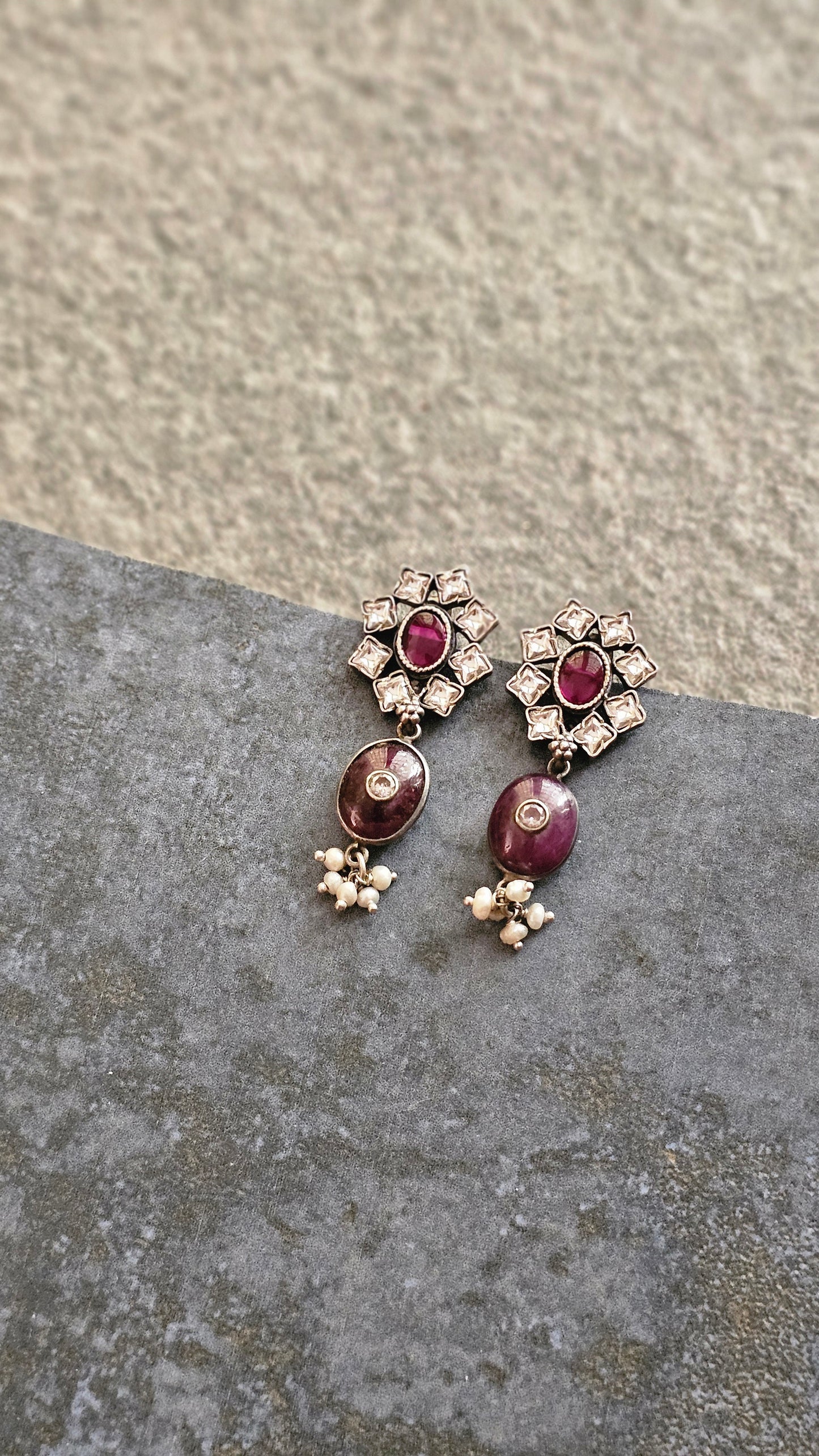 Rajsi – Kemp, Kundan & Ruby Earrings