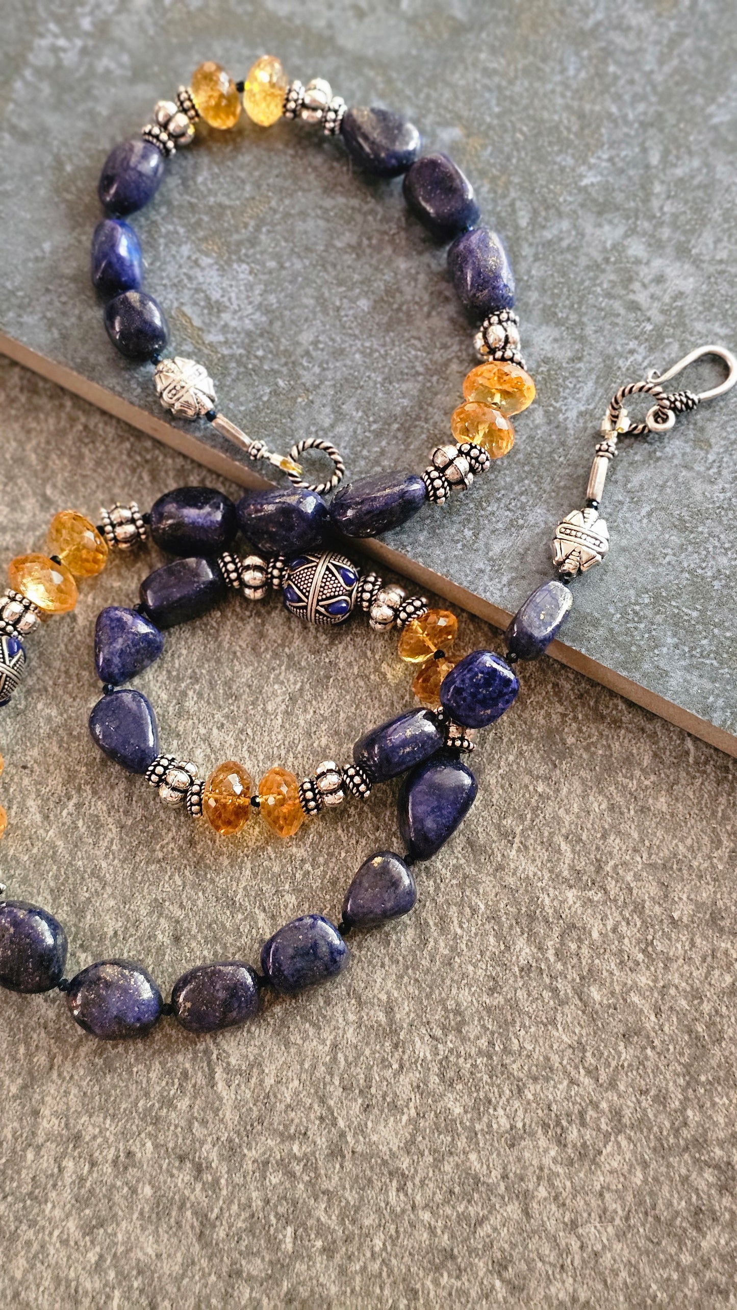 Hemaneel | Lapis Lazuli, Citrine & Sterling Silver Necklace
