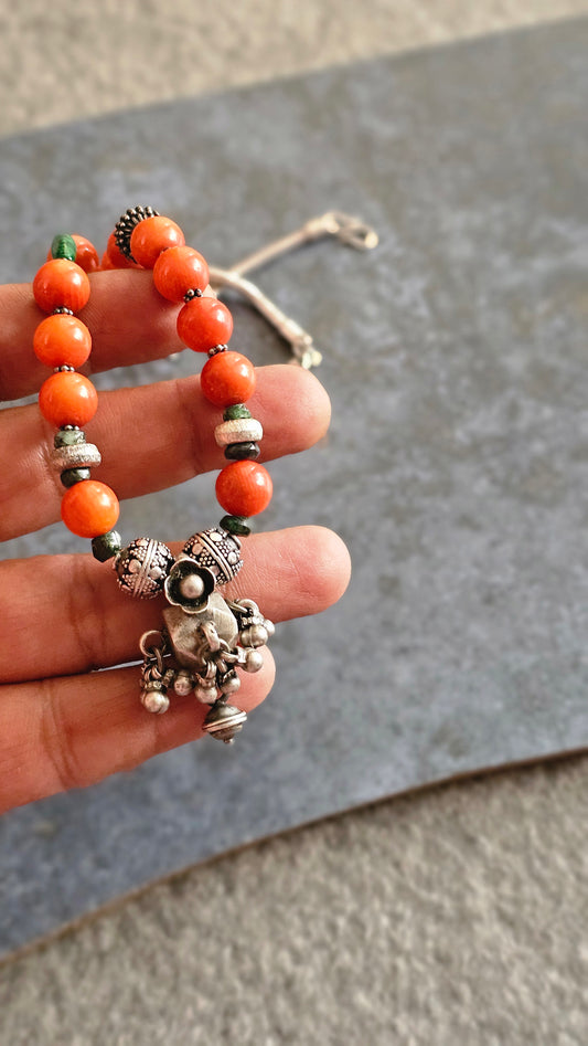 Coral necklace with vintage elements