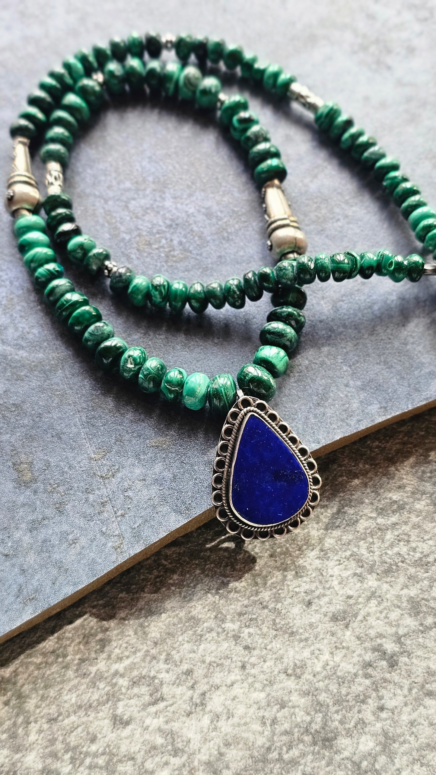 Soul Strung | Malachite & Lapis Lazuli Necklace