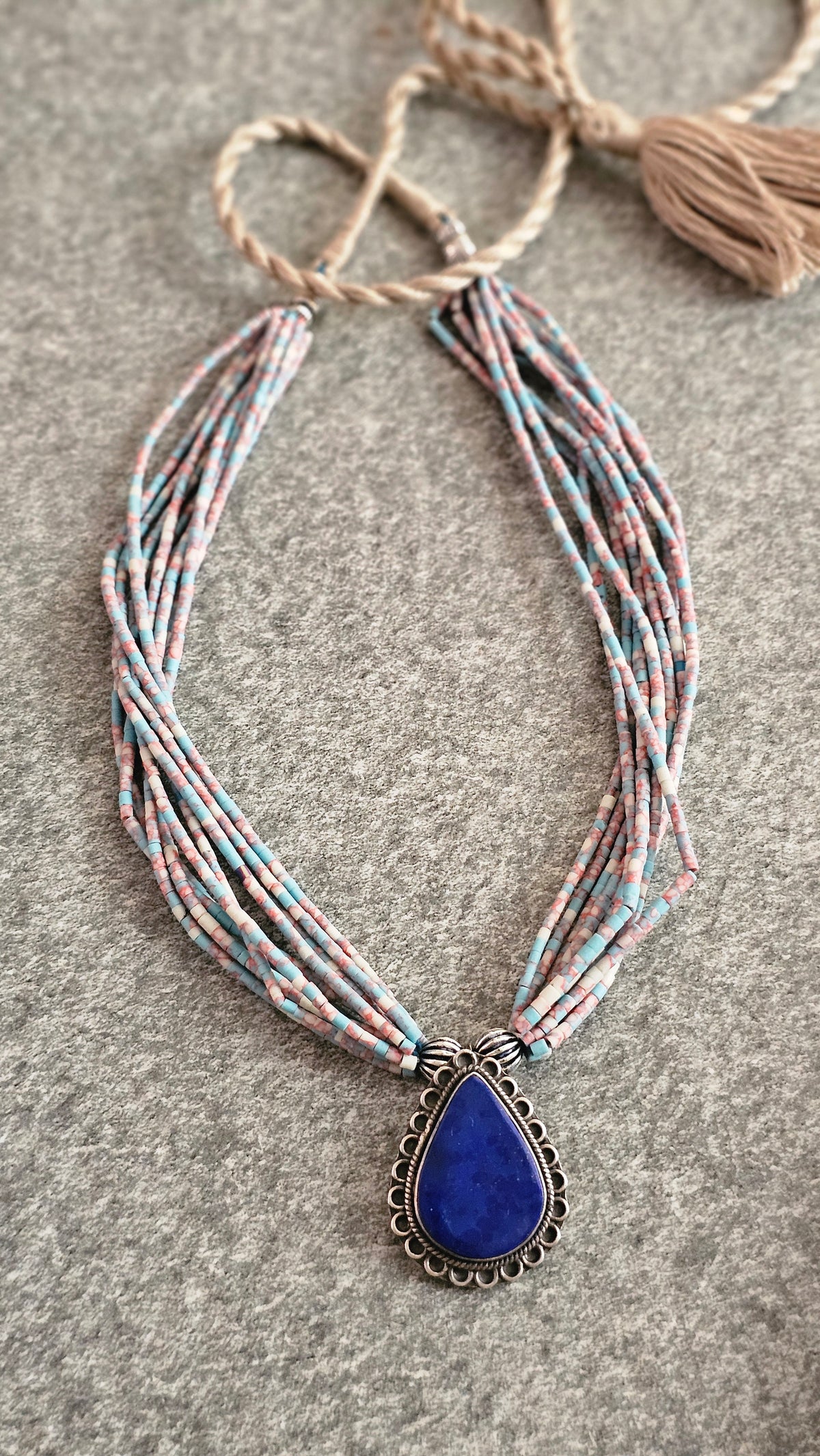 Lapis Lazuli & Afghani Bead Necklace