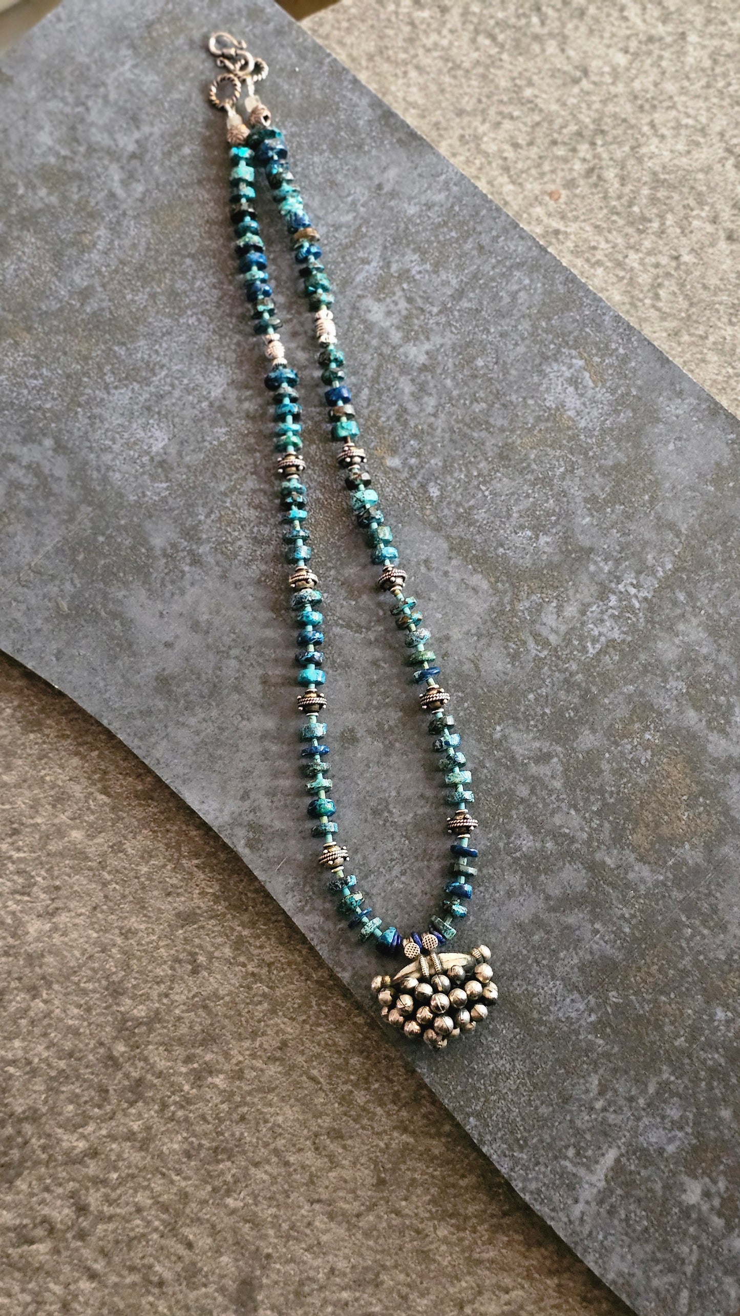 Turquoise Tribal pendant necklace