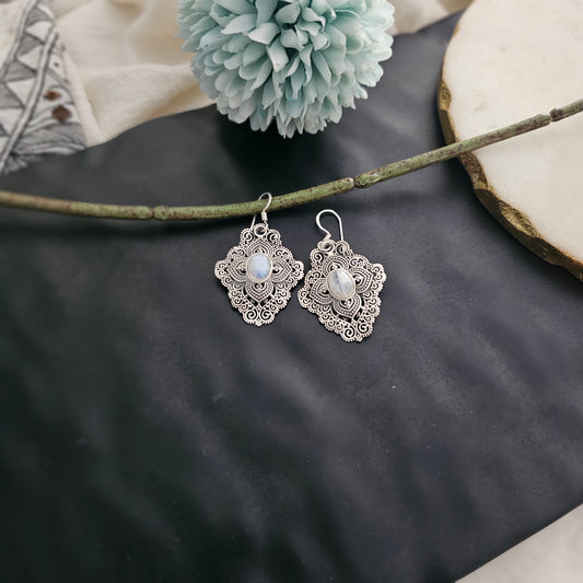 Silver 92.5 Moonstone Danglers