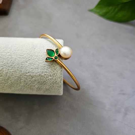 92.5 silver old polish Kundan cuff