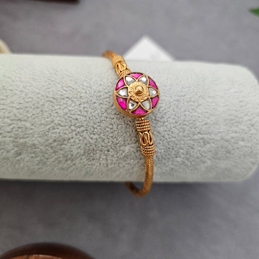 92.5 silver gold polish kundan kada