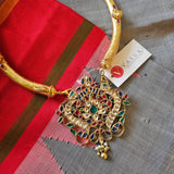 Silver 92.5 kundan choker with gold finish