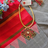 Silver 92.5 kundan necklace in gold polish