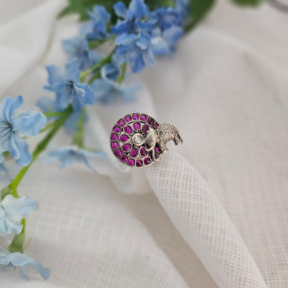 Silver 92.5 pink Kemp ring