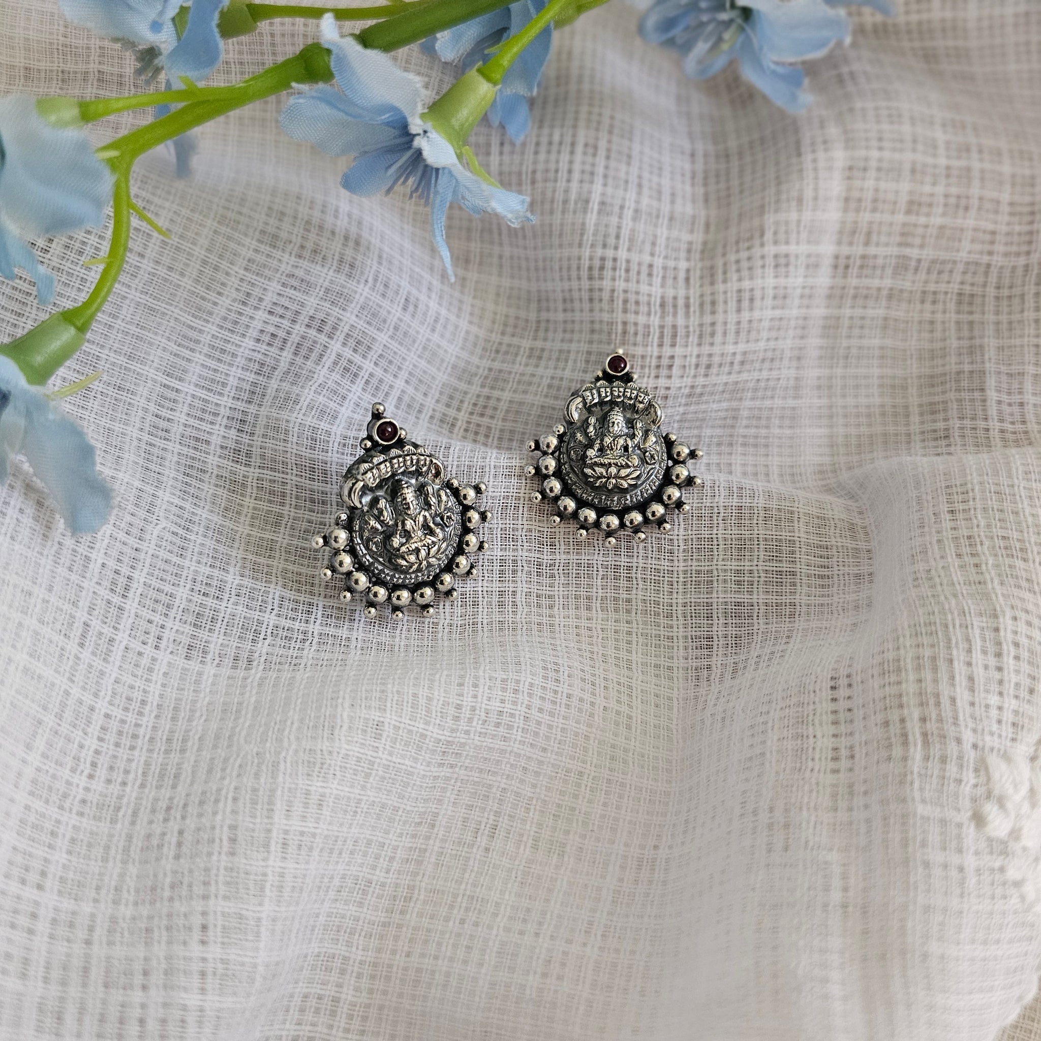 Silver 92.5 nakash Lakshmi ammavaru studs