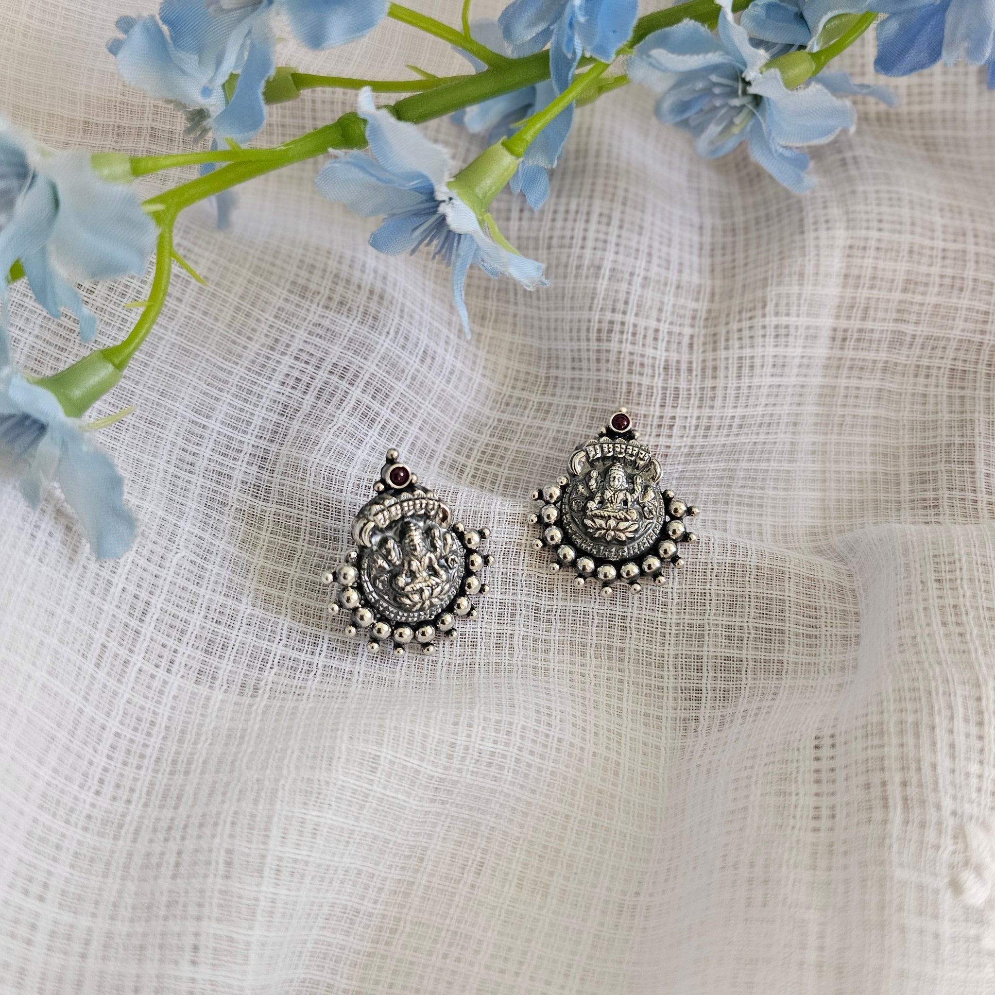 Silver 92.5 nakash Lakshmi ammavaru studs