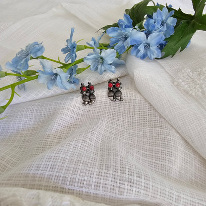 Silver 92.5 coral mango studs