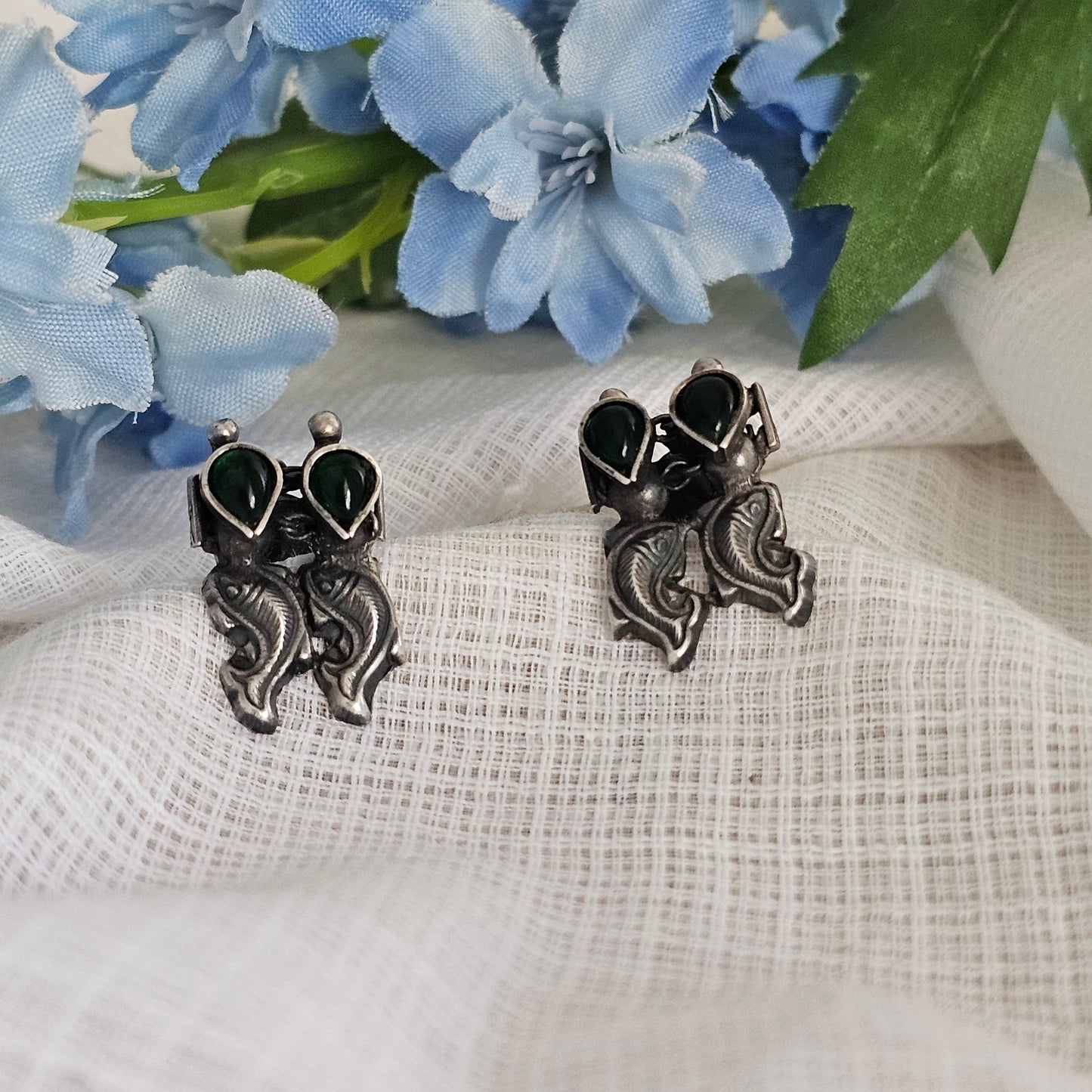 Silver 92.5 kemp Kolhapur fish stud