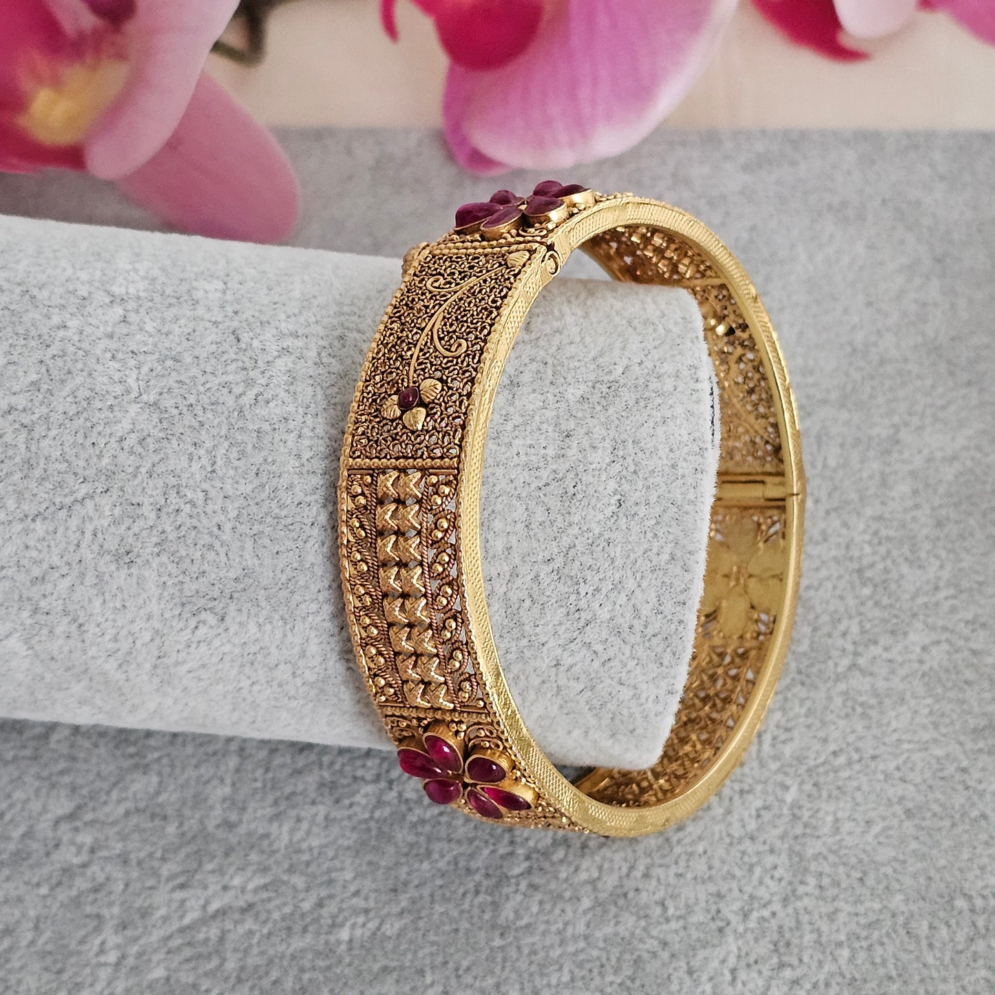 Silver 92.5 gold polish Bengali Kada