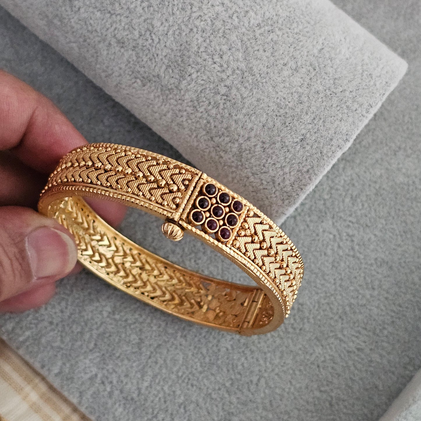 Silver 92.5 gold polish Kolhapur Kada