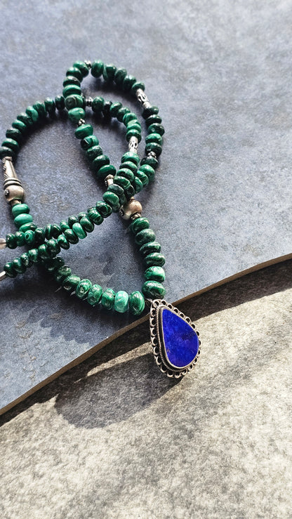 Soul Strung | Malachite & Lapis Lazuli Necklace
