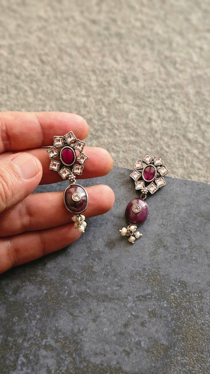 Rajsi – Kemp, Kundan & Ruby Earrings