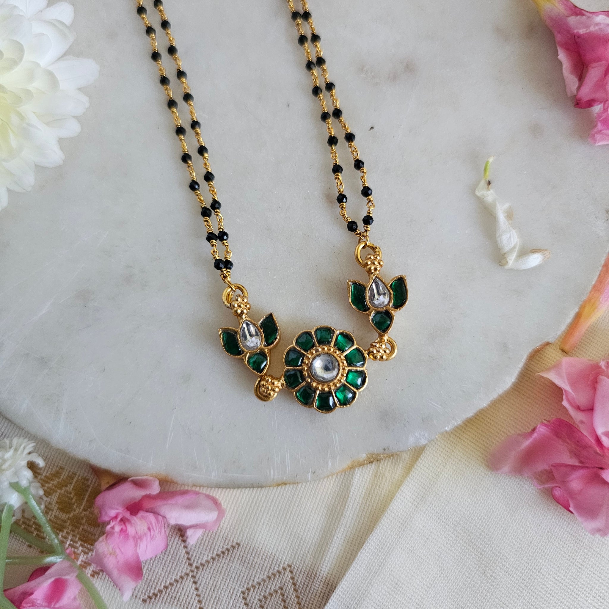 Silver 92.5 kundan gold polish mangalsutras