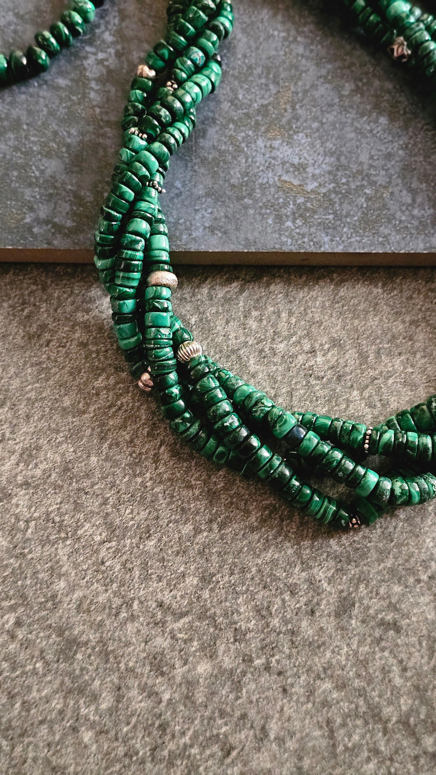 Verdant 3.0 | Multi-Strand Malachite & Silver Necklace