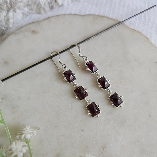 Silver 92.5 Garnet earrings