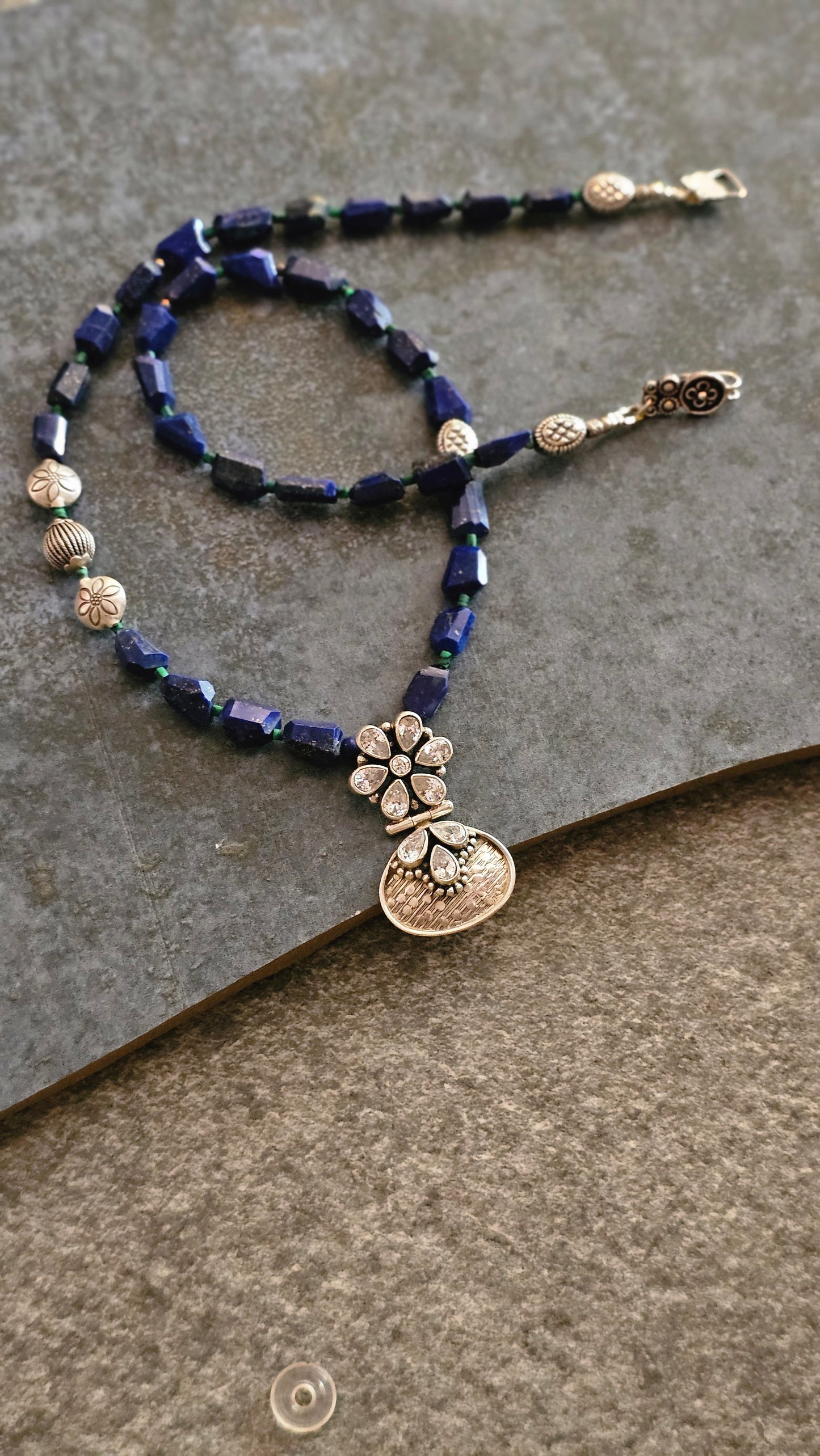 Lapis lazuli, malachite necklace