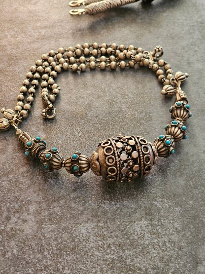 Silver 92.5 beads choker