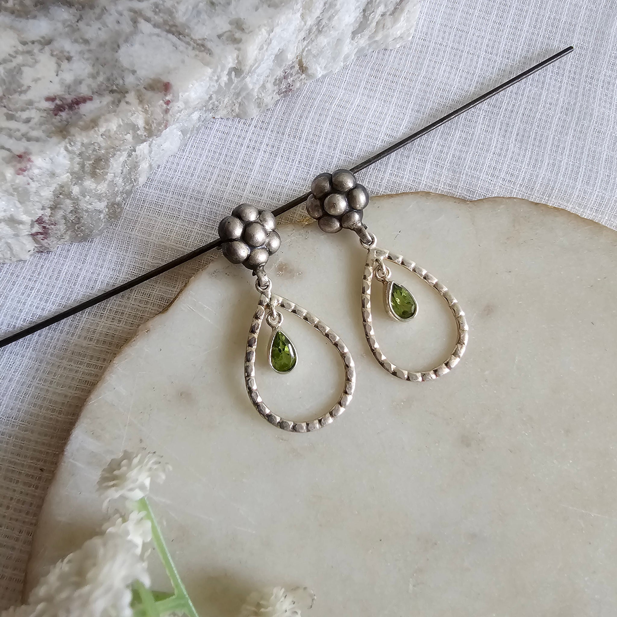 Silver 92.5 Peridot earrings