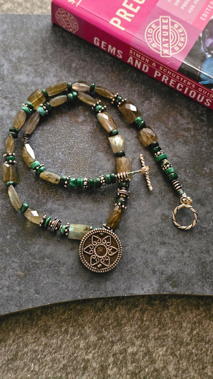 Soul Strung | Labradorite & Malachite Necklace