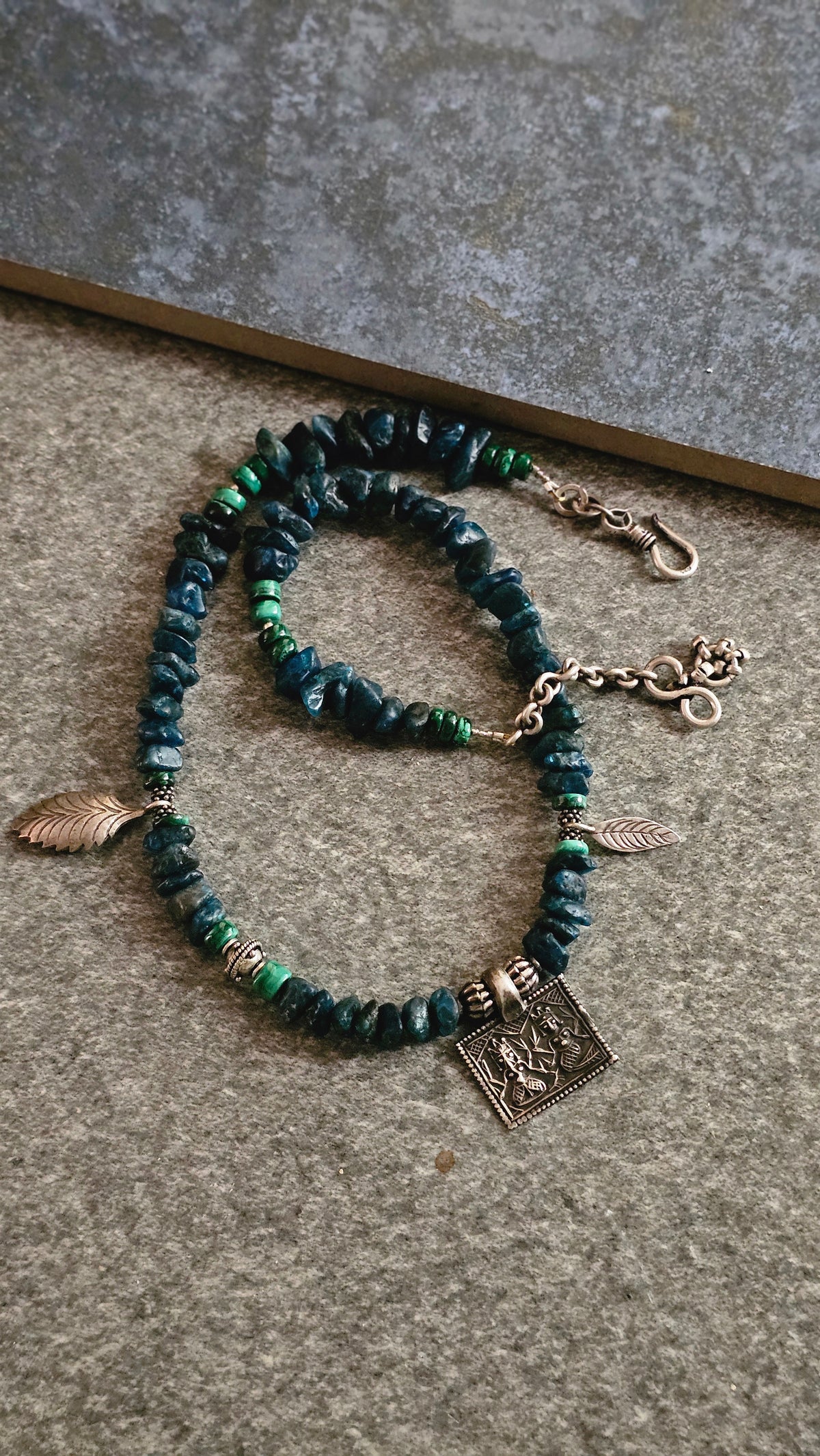 NEELVAN |Soul Strung — Rough Apatite & Vintage Silver