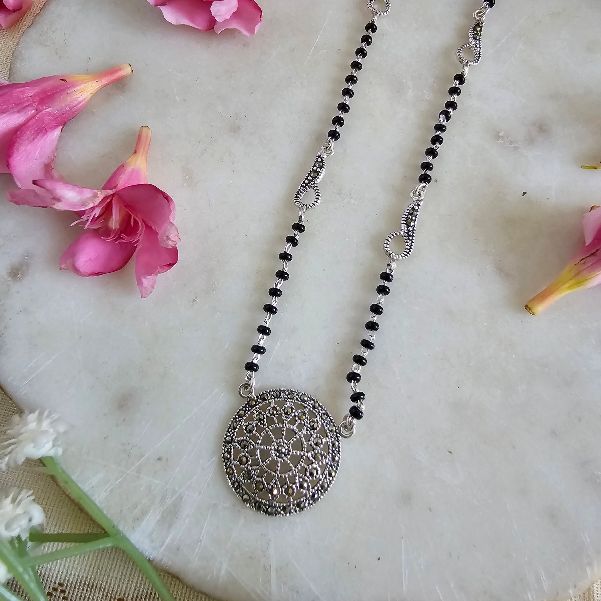 Silver 92.5 Marcasite Mangalsutra