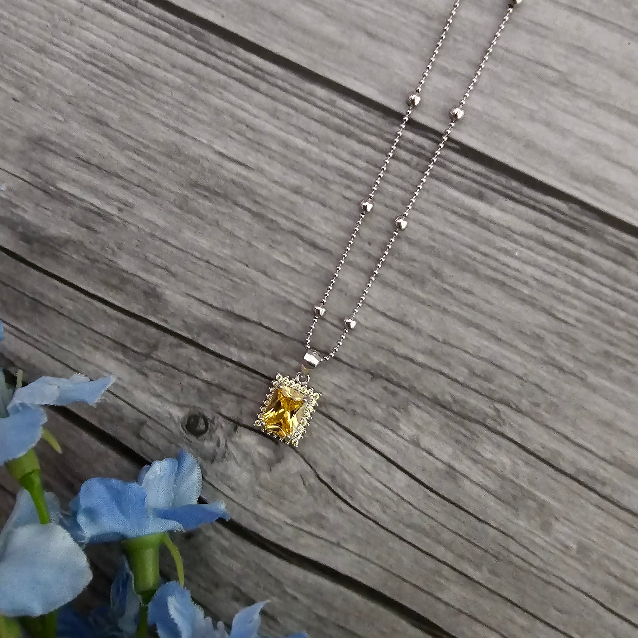 Silver 92.5 citrine necklace