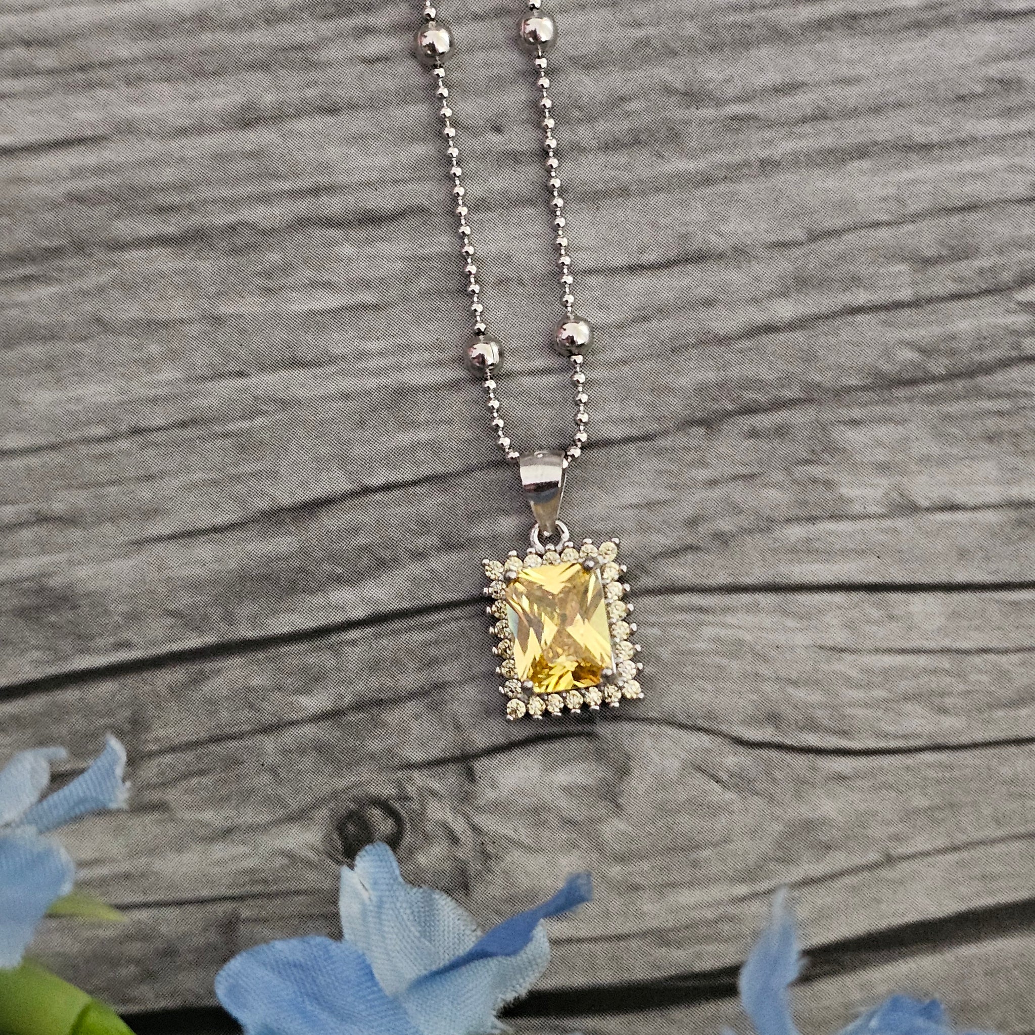 Silver 92.5 citrine necklace