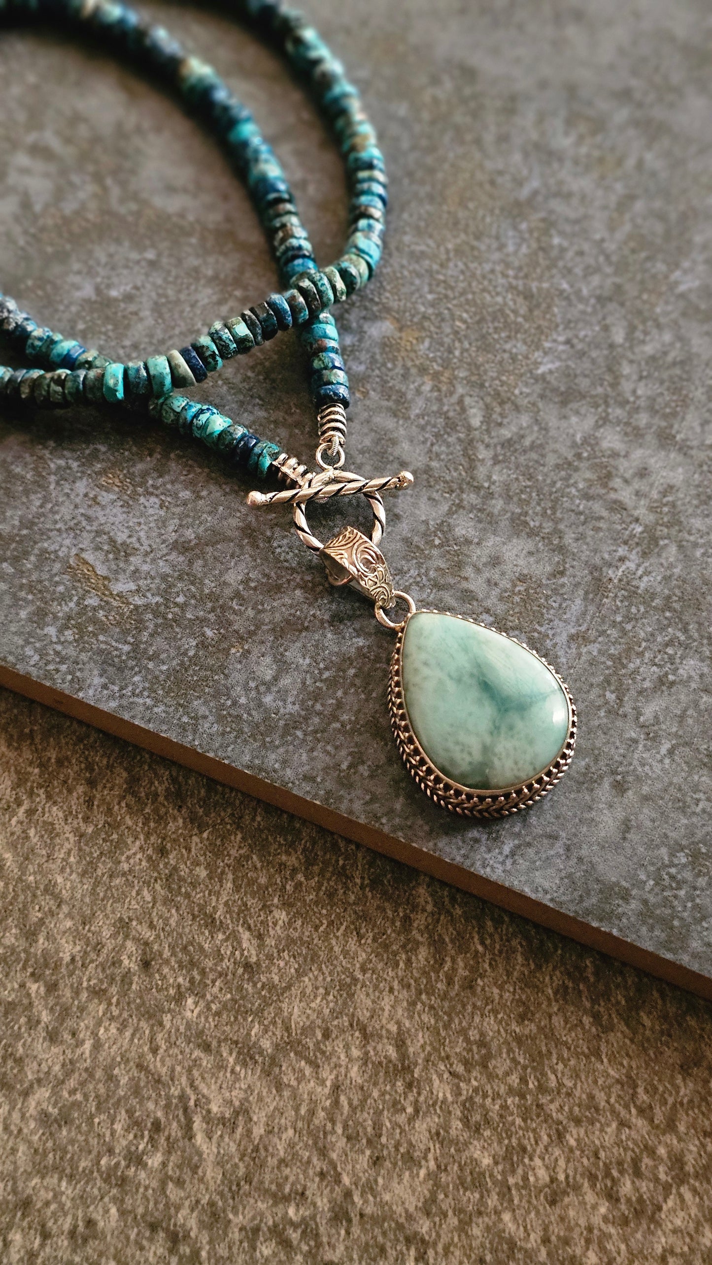 Tidal – Turquoise & Larimar Wrap Necklace
