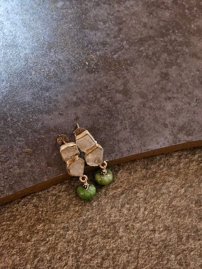 Moonstone and Chrysoprace earrings