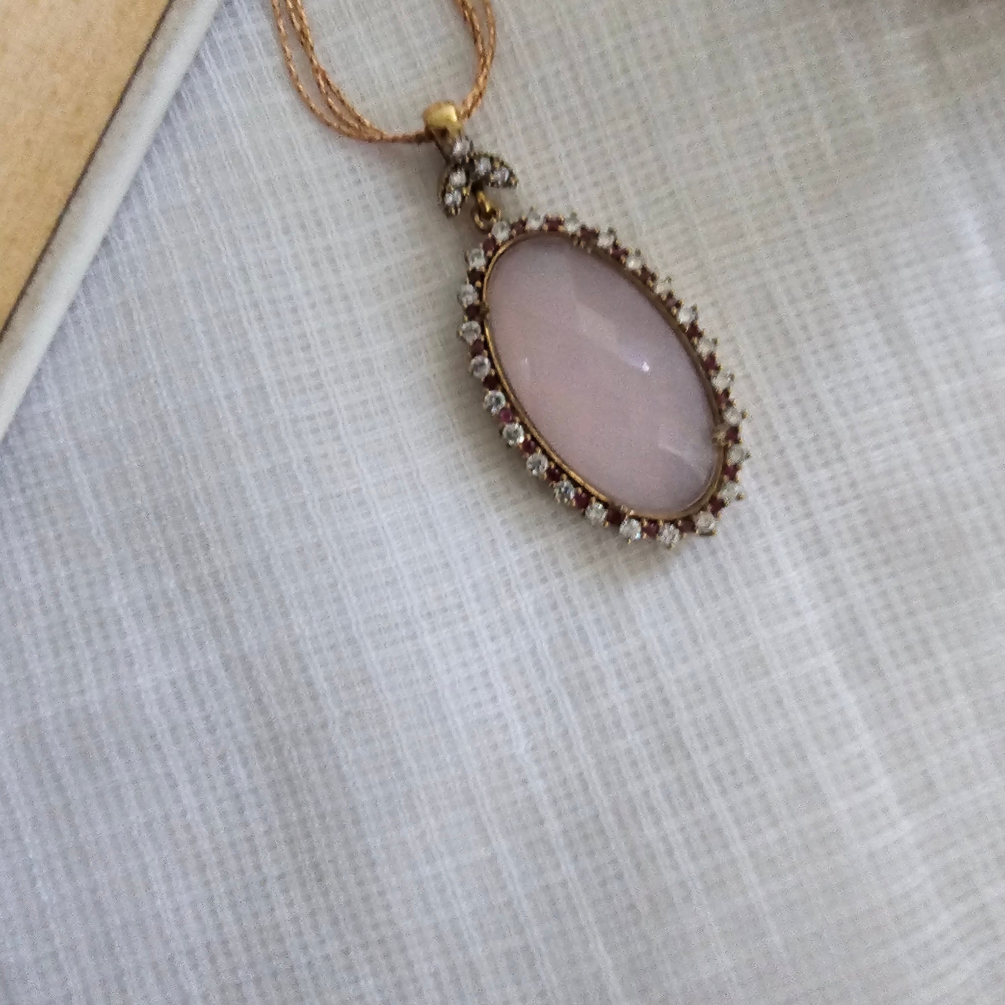 Silver 92.5 Rose quartz pendant