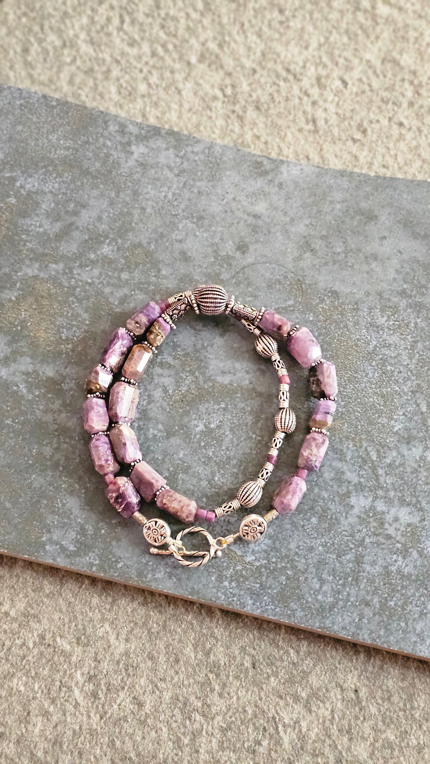 Siberian Charoite & Silver Statement Necklace