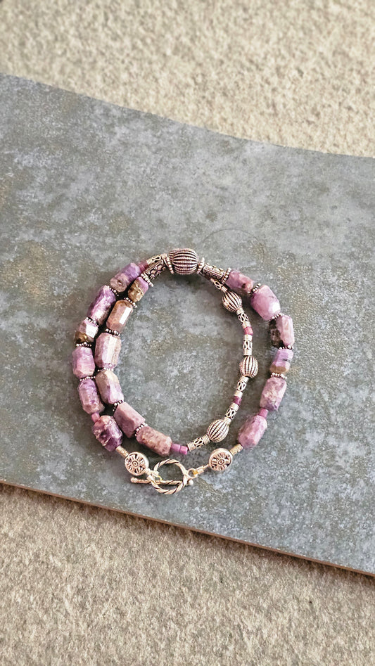 Siberian Charoite & Silver Statement Necklace