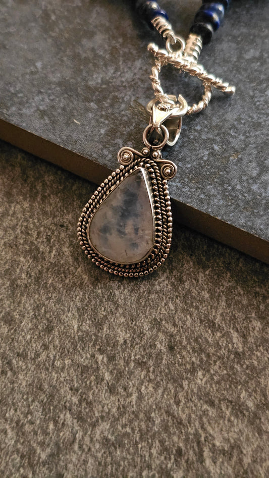 Blue Hour – Lapis Lazuli & Moonstone Wrap Necklace