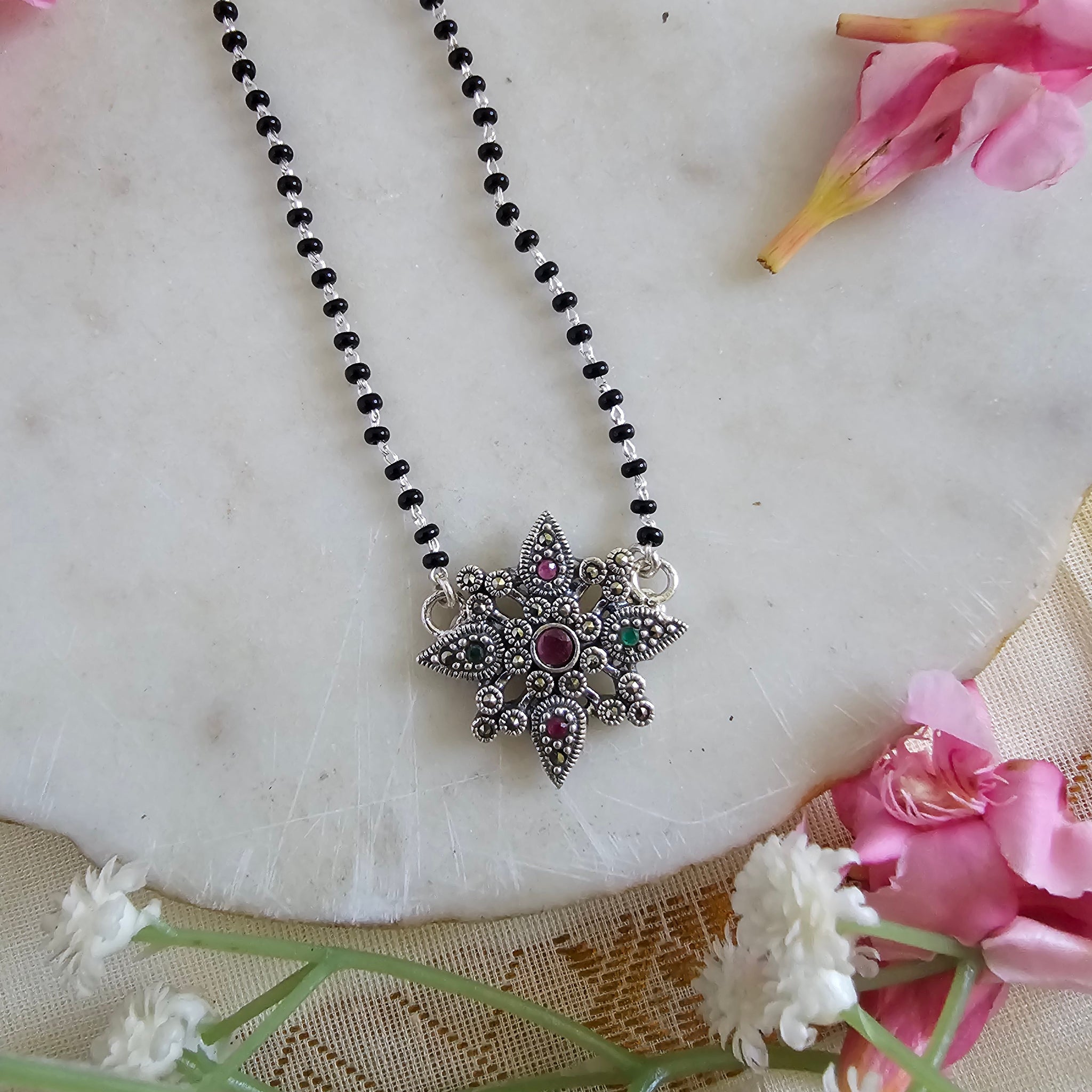 Silver 92.5 marcasite Mangalsutra