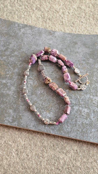 Siberian Charoite & Silver Statement Necklace