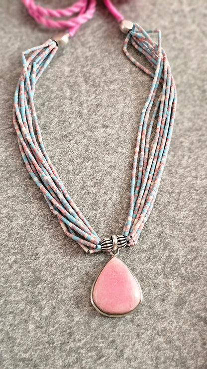 Afghani Beads & Rhodochrosite Necklace