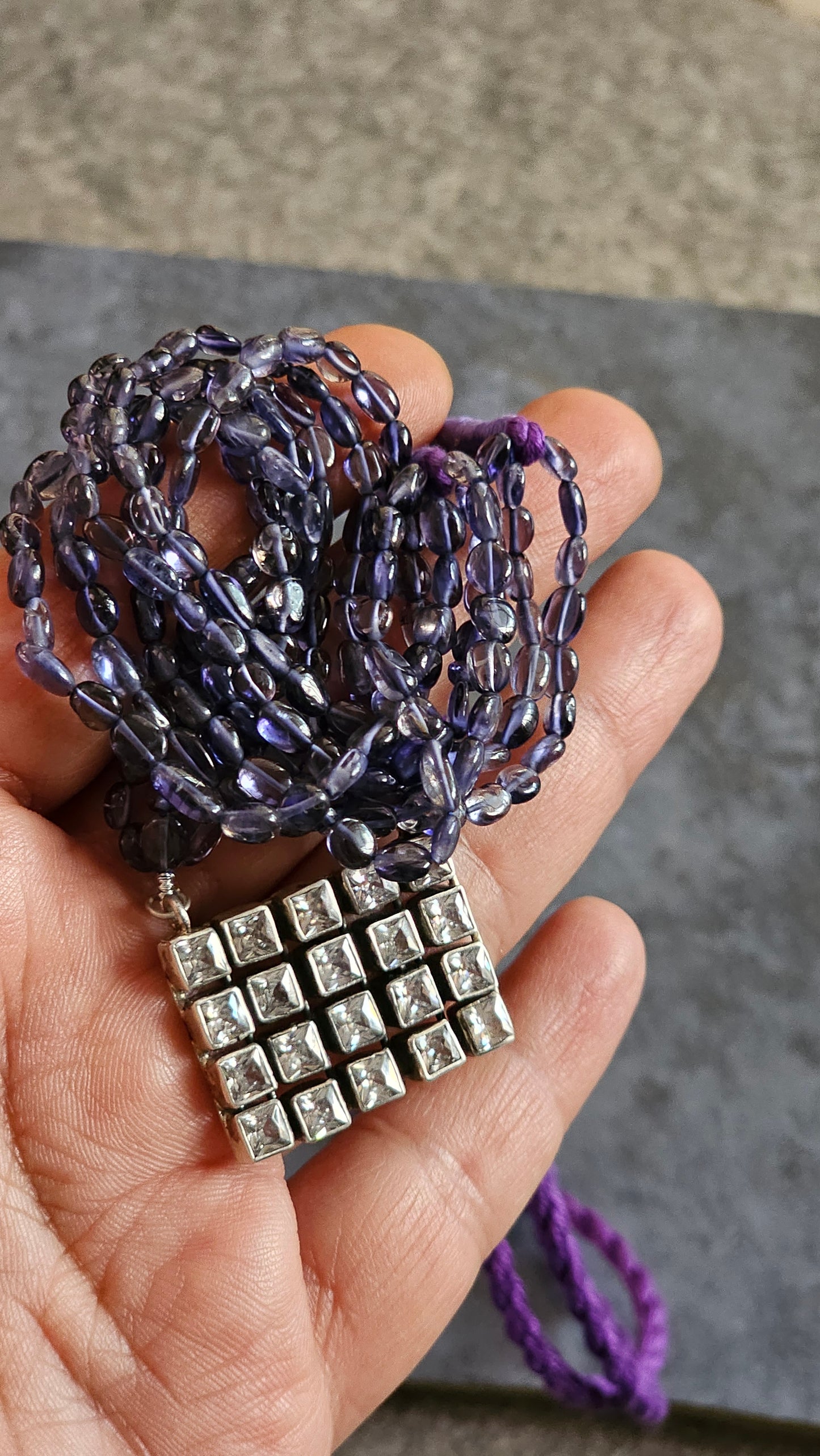 Iolite strings with a beautiful AD pendant